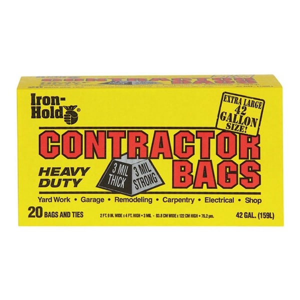 Iron-Hold 618895 42 gal Contractor Trash Bags, 80PK IR11361 - main